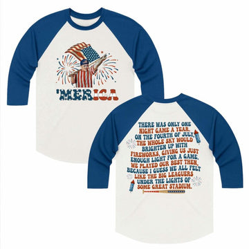 Sandlot Hambino ‘Merica 4th Of July 2 Sides – Raglan Long Sleeve